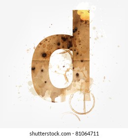 Vector Grunge Alphabet, D