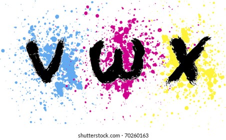 vector grunge alphabet. Graffiti