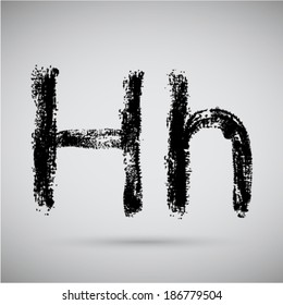 Vector grunge alphabet - H.