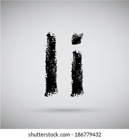 Vector grunge alphabet - I.