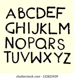 Vector grunge alphabet letters