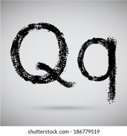 Vector grunge alphabet - Q.