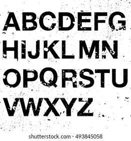 Vector Grunge Alphabet Set.