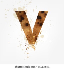 Vector Grunge Alphabet, V