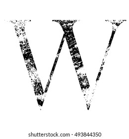 Vector Grunge Alphabet, W