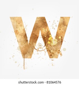 Vector Grunge Alphabet, W