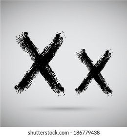 Vector grunge alphabet - X.