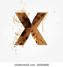 Vector Grunge Alphabet, X