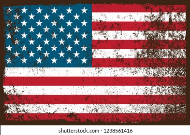 Vector grunge American flag
