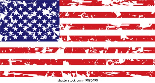 Vector grunge American flag