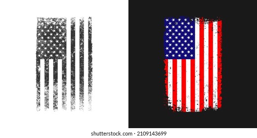 Vector grunge American flag.Distressed USA flag.