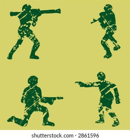 vector grunge army men