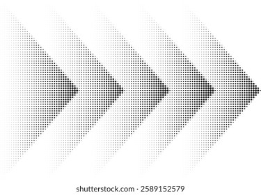 Vector grunge arrow halftone abstract.Dots texture background.