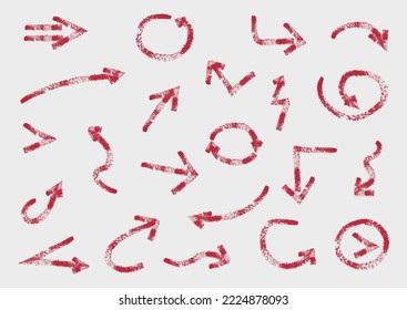 Juego de iconos de flechas de grunge vectorial.