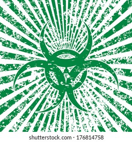 Vector grunge background with biohazard symbol.