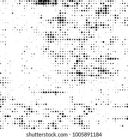 Vector grunge background of black and white squares on a white background