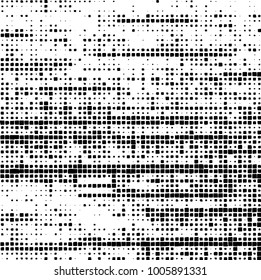 Vector grunge background of black and white squares on a white background