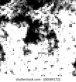 Vector grunge background of black and white squares on a white background