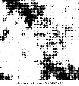 Vector grunge background of black and white squares on a white background