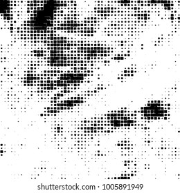 Vector grunge background of black and white squares on a white background