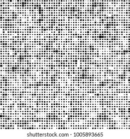 Vector grunge background of black and white squares on a white background