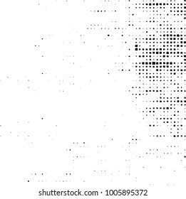 Vector grunge background of black and white squares on a white background