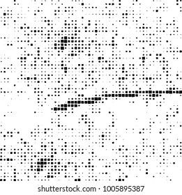 Vector grunge background of black and white squares on a white background