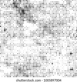 Vector grunge background of black and white squares on a white background