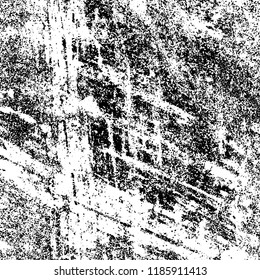 Vector grunge background in black and white. Abstract monochrome texture. Vintage old texture in cracks, scuffs, chips, stains
