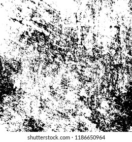 Vector grunge background in black and white. Abstract monochrome texture. Vintage old texture in cracks, scuffs, chips, stains