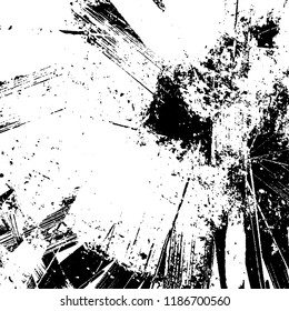 Vector grunge background in black and white. Abstract monochrome texture. Vintage old texture in cracks, scuffs, chips, stains