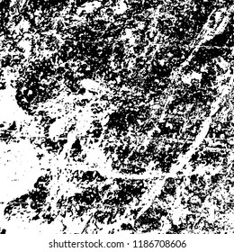 Vector grunge background in black and white. Abstract monochrome texture. Vintage old texture in cracks, scuffs, chips, stains