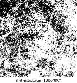 Vector grunge background in black and white. Abstract monochrome texture. Vintage old texture in cracks, scuffs, chips, stains