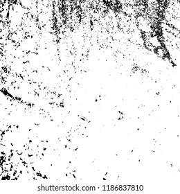 Vector grunge background in black and white. Abstract monochrome texture. Vintage old texture in cracks, scuffs, chips, stains
