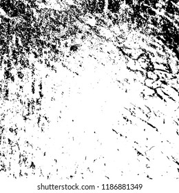 Vector grunge background in black and white. Abstract monochrome texture. Vintage old texture in cracks, scuffs, chips, stains