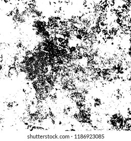 Vector grunge background in black and white. Abstract monochrome texture. Vintage old texture in cracks, scuffs, chips, stains