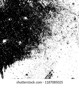 Vector grunge background in black and white. Abstract monochrome texture. Vintage old texture in cracks, scuffs, chips, stains