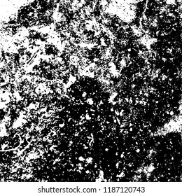 Vector grunge background in black and white. Abstract monochrome texture. Vintage old texture in cracks, scuffs, chips, stains