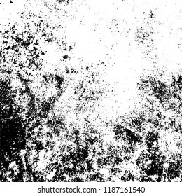 Vector grunge background in black and white. Abstract monochrome texture. Vintage old texture in cracks, scuffs, chips, stains