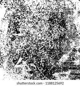 Vector grunge background in black and white. Abstract monochrome texture. Vintage old texture in cracks, scuffs, chips, stains
