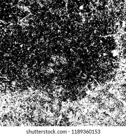Vector grunge background in black and white. Abstract monochrome texture. Vintage old texture in cracks, scuffs, chips, stains