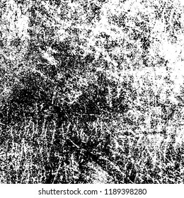 Vector grunge background in black and white. Abstract monochrome texture. Vintage old texture in cracks, scuffs, chips, stains