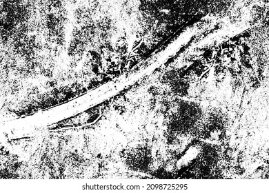 Vector grunge background in black and white. Texture covered with dirt, blots, ink