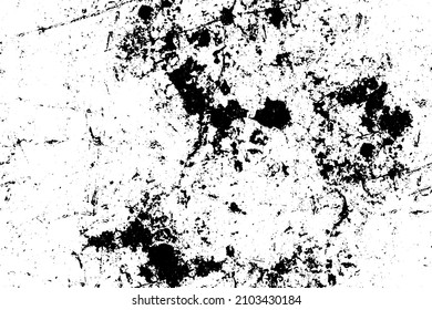 Fondo de grunge vectorial en blanco y negro. Textura cubierta de suciedad, manchas, tinta