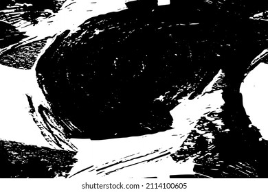 Vector grunge background in black and white. Texture covered with dirt, blots, ink
