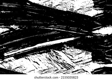 Vector grunge background in black and white. Texture covered with dirt, blots, ink