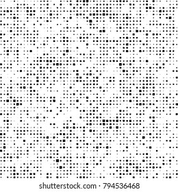 Vector grunge background of black and white squares on a white background
