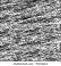 Vector grunge background of black and white squares on a white background