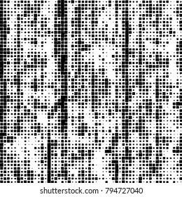 Vector grunge background of black and white squares on a white background