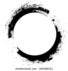 Vector Grunge Background.  Blurred Halftone Dots Circle .
